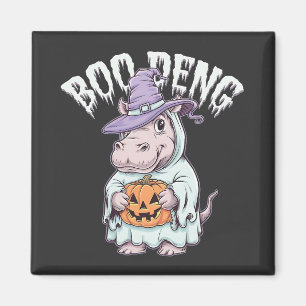 Aimant Boo deng Éffrayant Halloween Moo Deng Baby Hippo