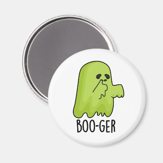 Aimant Boo-ger Funny Halloween Booger Ghost Pun (Recto/Verso)