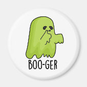 Aimant Boo-ger Funny Halloween Booger Ghost Pun (Devant)