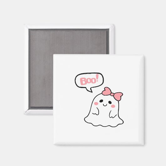 Aimant Boo ! Joli Boo Minimaliste Propre (Recto/Verso)