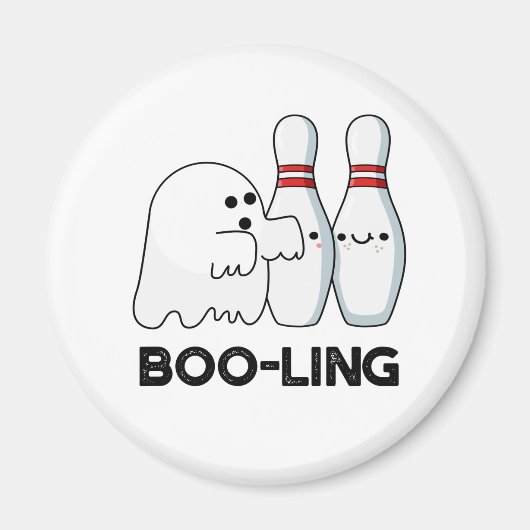 Aimant Boo-ling Funny Halloween Bowling Ghost Pun (Devant)