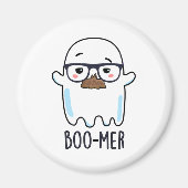 Aimant Boo-mer Funny Moyenne Age Ghost Pun (Devant)