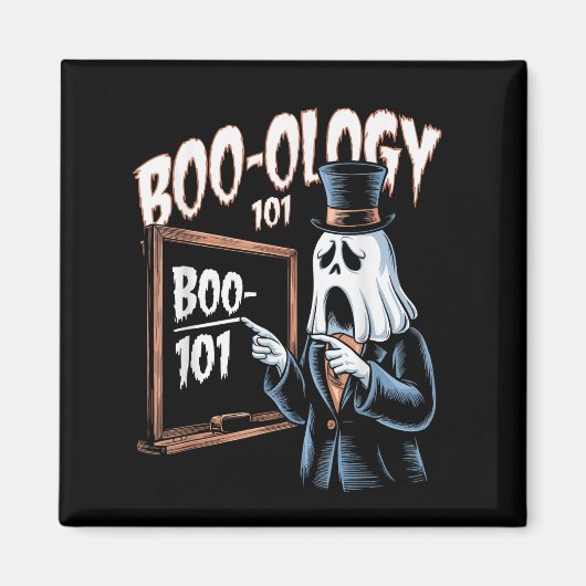 Aimant Boo-Ology 101, heureux halloween (Devant)