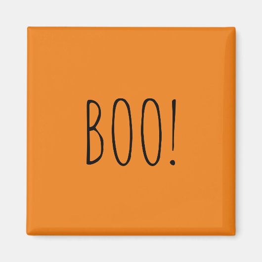 Aimant Boo orange simple typographie drôle mignon Hallowe (Devant)
