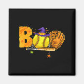Aimant Boo Softball Player Catcher Tcher Funny Halloween (Devant)