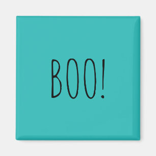 Aimant Boo turquoise simple typographie drôle mignon Hall