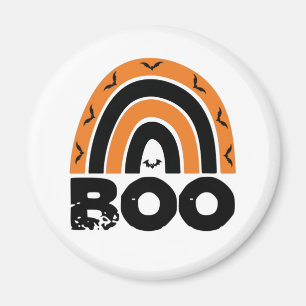 Aimant Boo with Flying Bats and Rainbow
