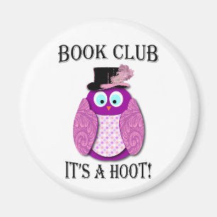 Aimant Book Club - It's A Hoot - Design rose