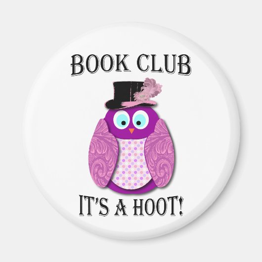 Aimant Book Club - It's A Hoot - Design rose (Devant)