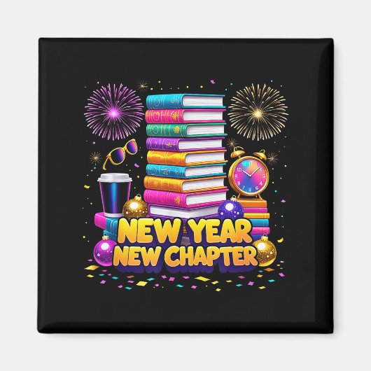 Aimant Book Lovers Happy New Year Chapter 2026 Bookworm F (Devant)