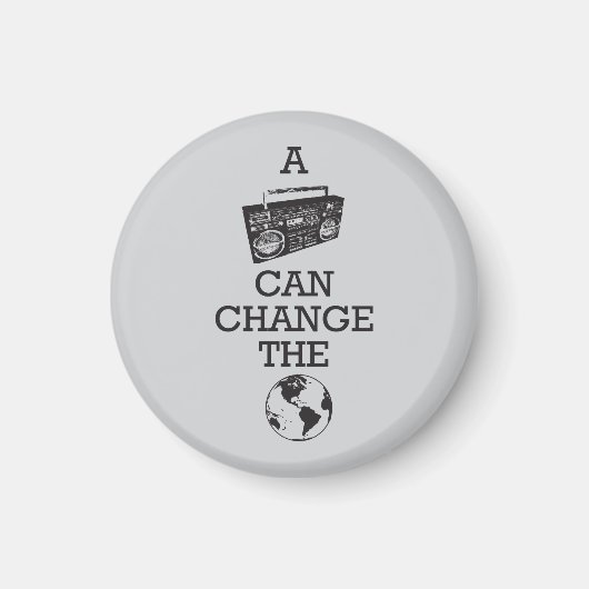 Aimant Boombox peut changer le monde (Devant)