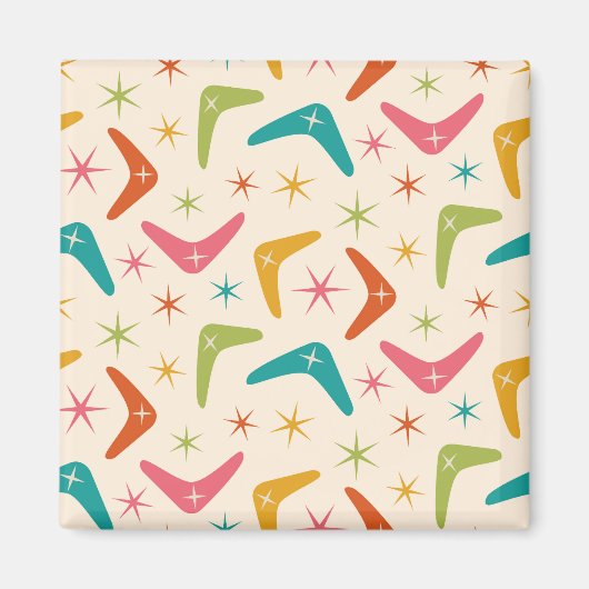 Aimant Boomerang du milieu du siècle avec des starburts r (Devant)