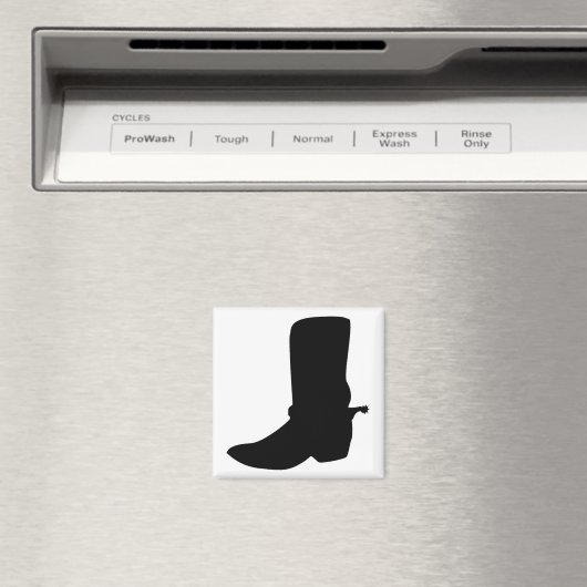 Aimant Boot cowboy noir avec éperons (In Situ (Lave-vaisselle))