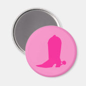 Aimant Boot rose pour cowgirl (Recto/Verso)