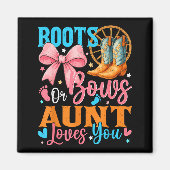 Aimant Boots Or Bows Aunt Loves You Gender Reveal Family (Devant)