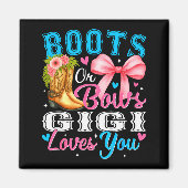 Aimant Boots Or Bows Gigi Loves You Gender Reveal Family (Devant)