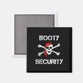 Aimant Booty Security Funny Skull Pirate Apparel Caribbea (Recto/Verso)