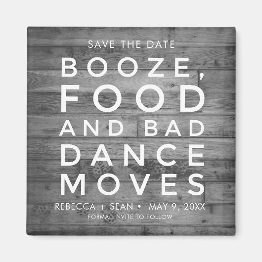 Aimant Booze Nourriture Mauvaise Danse Déplace Mariage ca (Devant)