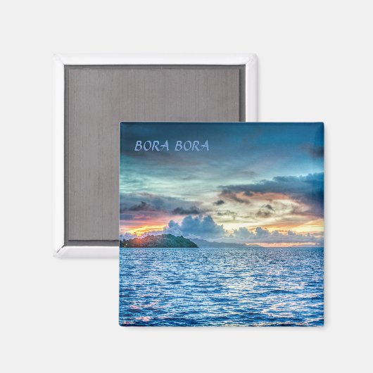 Aimant Bora Bora Sunset face à l'océan (Recto/Verso)