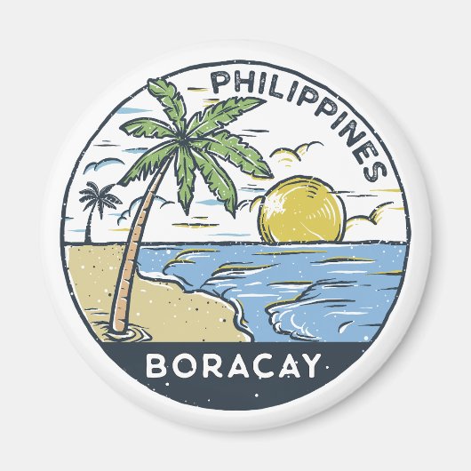 Aimant Boracay Philippines Vintage (Devant)