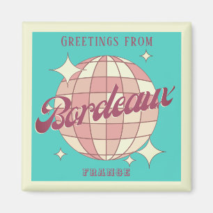 Aimant Bordeaux City France Rétro Vintage souvenir turquo