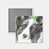 Aimant Border Collie Aquarelle (Recto/Verso)
