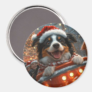 Aimant Border Collie Chien Montagnes Russes Noël