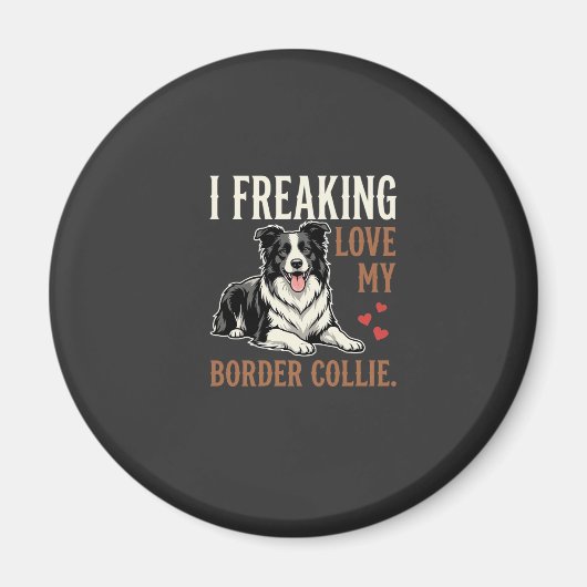 Aimant Border Collie drôle d'amour de chien (Devant)