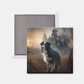 Aimant Border Collie Halloween Épouvantable  (Recto/Verso)