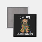 Aimant Border Terrier Christmas I'm Fine Everything Is Fi (Recto/Verso)