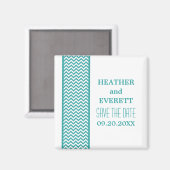 Aimant Bordure Chevron turquoise Enregistrer l'aimant Dat (Recto/Verso)
