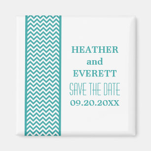 Aimant Bordure Chevron turquoise Enregistrer l'aimant Dat