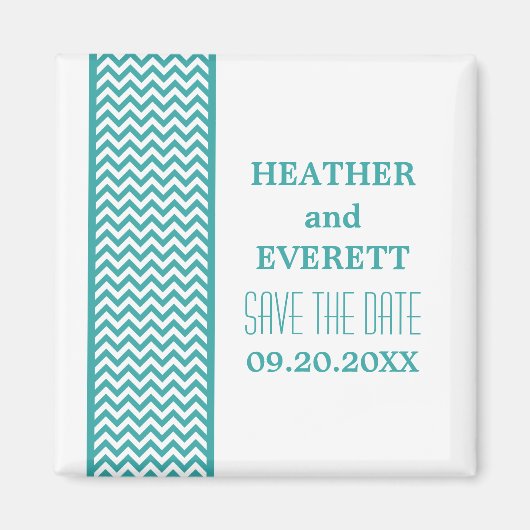 Aimant Bordure Chevron turquoise Enregistrer l'aimant Dat (Devant)