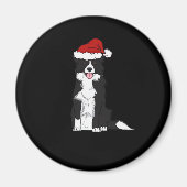 Aimant Bordure de Noël Collie T-shirt classique (Devant)