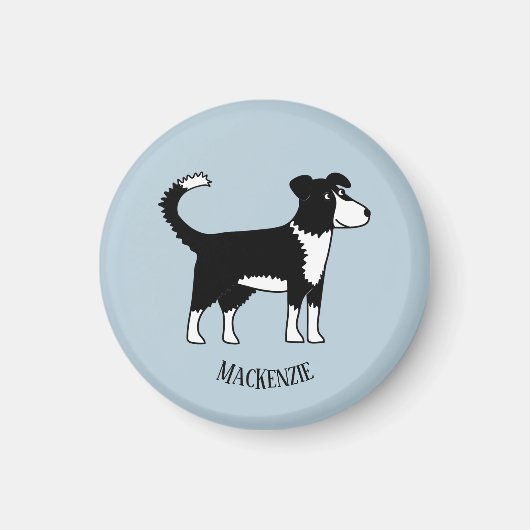 Aimant Bordure mignonne galloise Collie Sheepdog Nom pers (Devant)