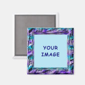 Aimant Bordure moderne Turquoise et violet Faux (Recto/Verso)