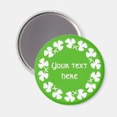Aimant Bordure Shamrock blanche Ajouter un texte (Recto/Verso)