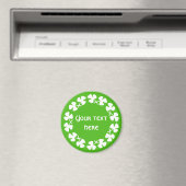 Aimant Bordure Shamrock blanche Ajouter un texte (In Situ (Lave-vaisselle))