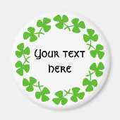 Aimant Bordure Shamrock verte Ajouter un texte (Devant)