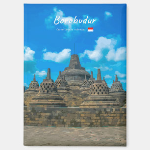Aimant Borobudur, Indonésie - Temple bouddhiste ancien Fl