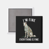 Aimant Borzoi Christmas I'm Fine Everything Is Fine  (Recto/Verso)