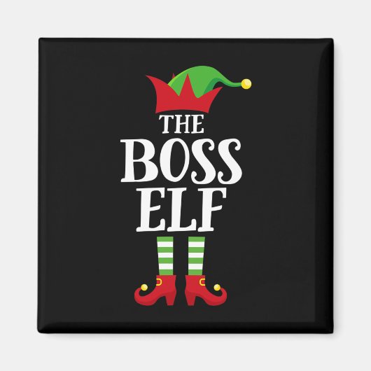 Aimant Boss Elf Famille Correspondant Groupe de Noël Elf (Devant)