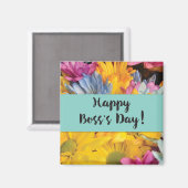 Aimant Boss’s Day Merci Gerbera Daisies (Recto/Verso)