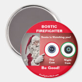 Aimant BOSTIC FIREFIGHTER Père Noël regarde (Recto/Verso)