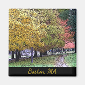 Aimant Boston, Massachusetts Fall Foliage Comic Art (Devant)