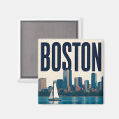 Aimant ⚓ Boston Massachusetts Historique (Recto/Verso)