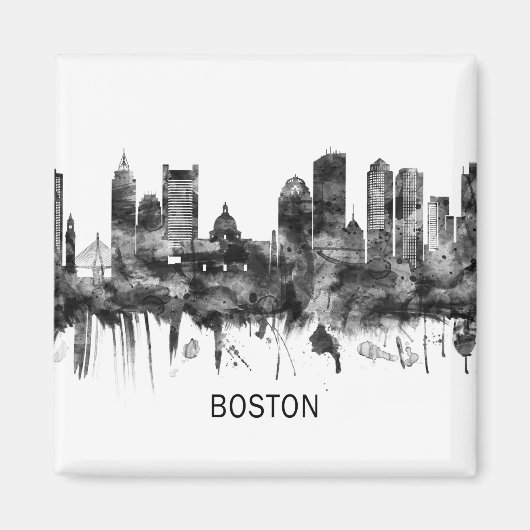 Aimant Boston Massachusetts Skyline (Devant)