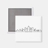 Aimant BOSTON Massachusetts USA City Skyline Silhouette (Recto/Verso)