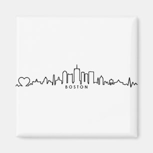 Aimant BOSTON Massachusetts USA City Skyline Silhouette