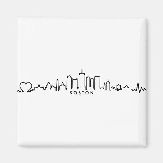 Aimant BOSTON Massachusetts USA City Skyline Silhouette (Devant)